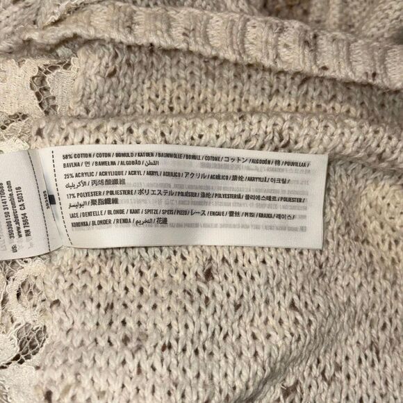 Hollister Cream Cable Knit Sweater with Lace Details Small - Picture 7 of 7
